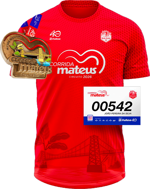 Kit do corredor: camisa, medalha e número de peito