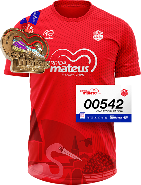 Kit do corredor: camisa, medalha e número de peito